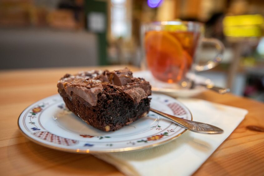 A caramel brownie in Broughty Ferry cafe Sweetpea
