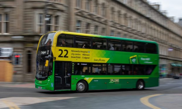 CR0043339, Bryan Copland, Dundee. Fresh shots of Xplore Dundee buses/bus stops/passengers ahead of next week's strike action. Picture shows: Xplore bus, Commercial Street, Dundee, 06th June 2023. Image: Kim 0Cessford / DC Thomson