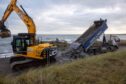 Contractors have worked to shore up the damaged seafront. Image: Kath Flannery/DC Thomson