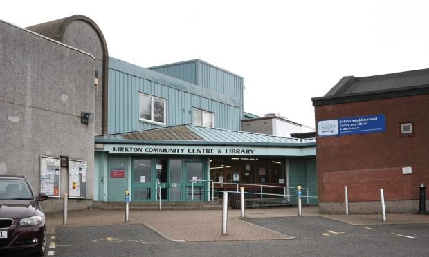 Courier/Tele News. General view of Kirkton. Picture shows; exterior of Kirkton Community Centre and Library, Dundee. Tuesday, 11th April, 2017.