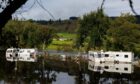 Caravan owners were left "helpless" after Aberfeldy Caravan Park flooded on Saturday. Image: Kenny Smith/DC Thomson