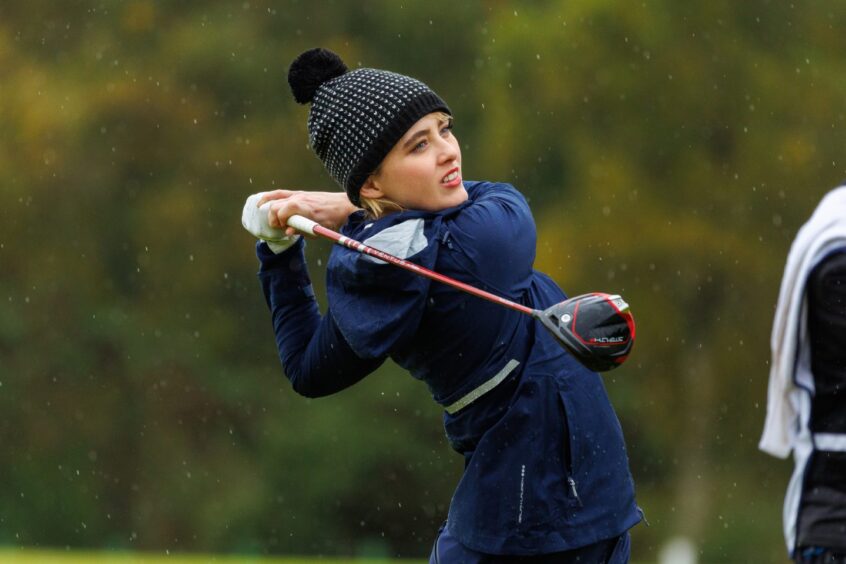 Dunhill Cup celebrities. Kathryn Newton loves taking part.