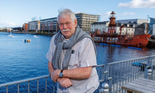 Mogens Berg by the Dundee City quay ahead of being inducted into Dundee United's hall of fame.