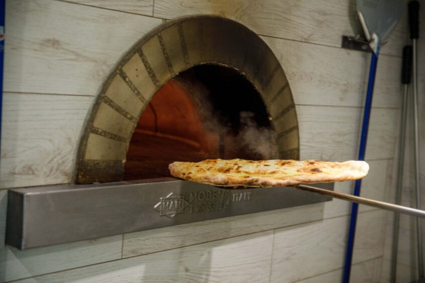 The pizza oven.