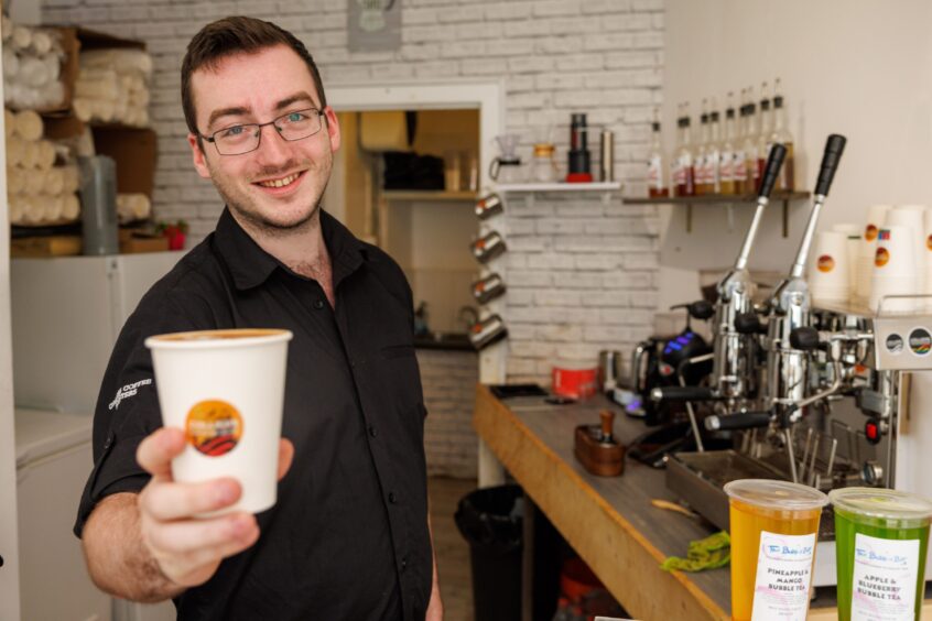 Scott Harwood, of Collier's coffee shop in Leven, roasts his own beans.