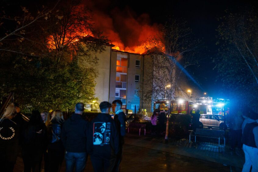 Flames from the Lochgelly fire were visible in Cowdenbeath. 