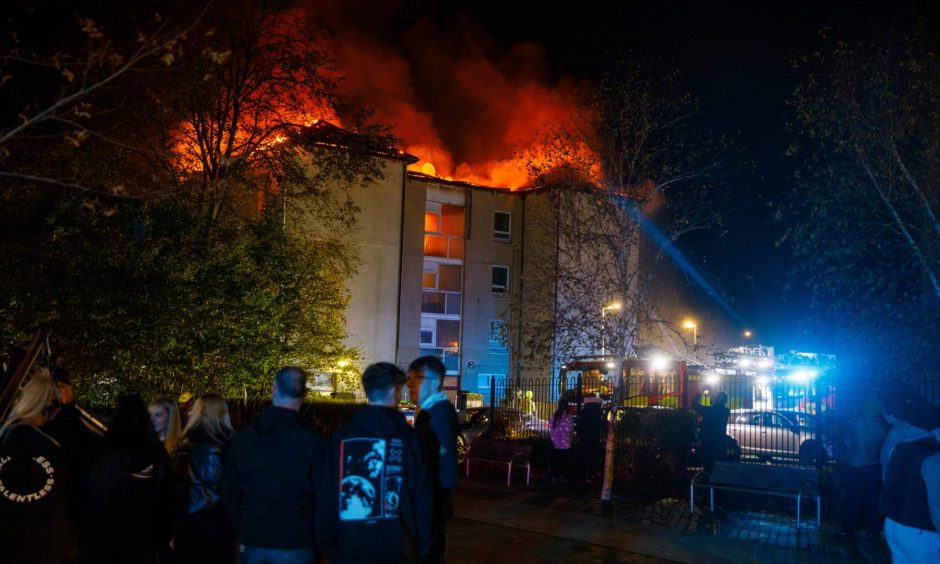 Flames from the Lochgelly fire were visible in Cowdenbeath.