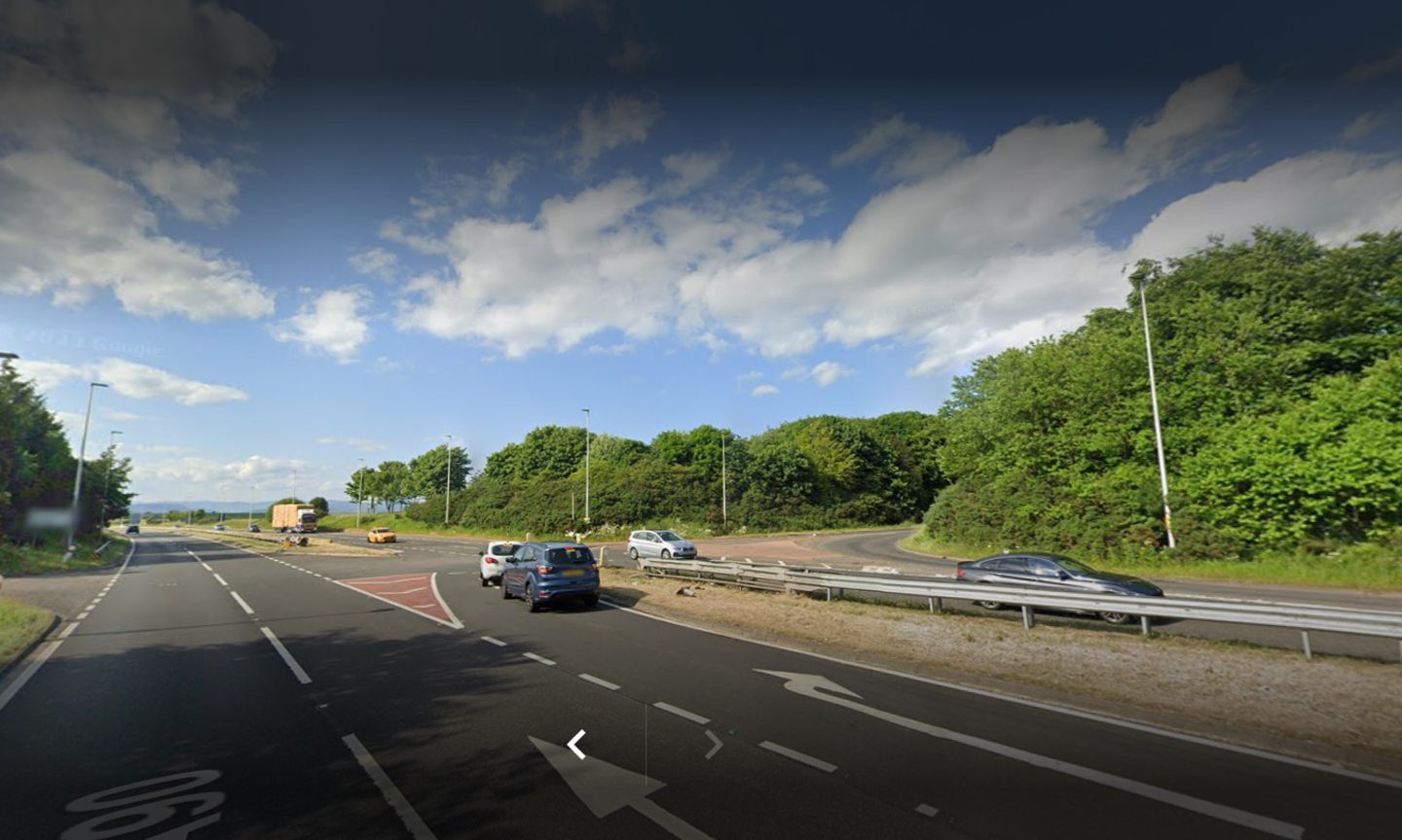 Lochlands junction on the A90 dual carriageway.