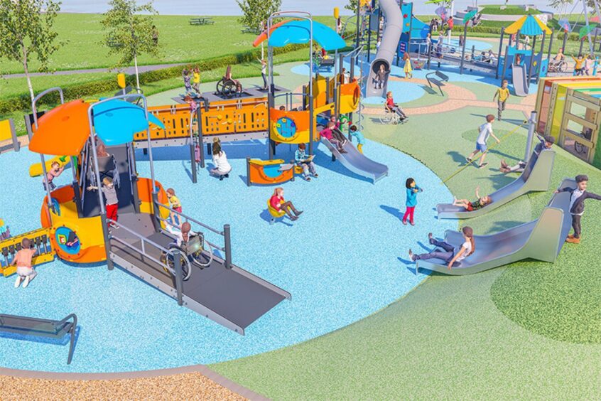 A wider view of how the new play facility will look.