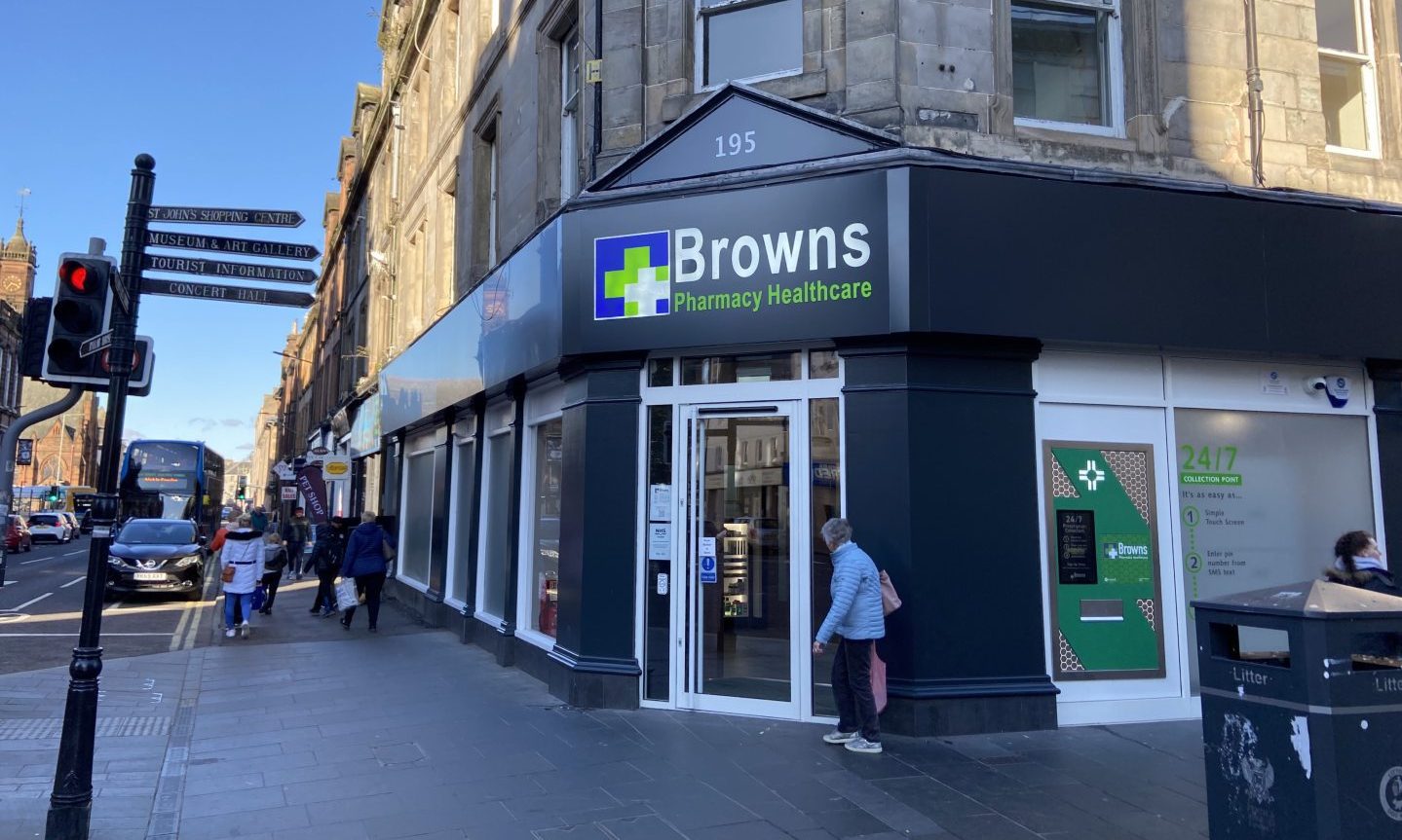 The new Browns Pharmacy on Perth's High Street.