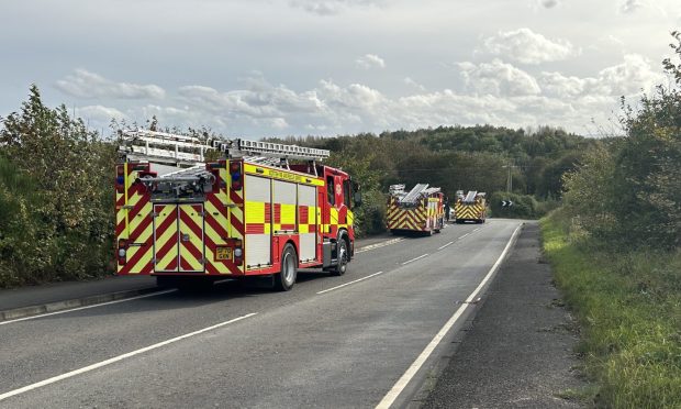 Emergency services respond to an incident near Blairhall in Fife.