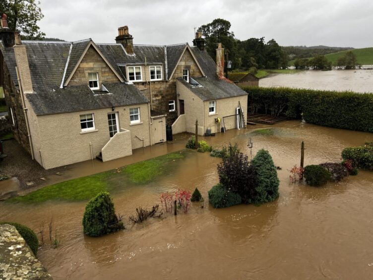 Several homes left without power due to flooding from the River Eden at Dura Den in Fife.