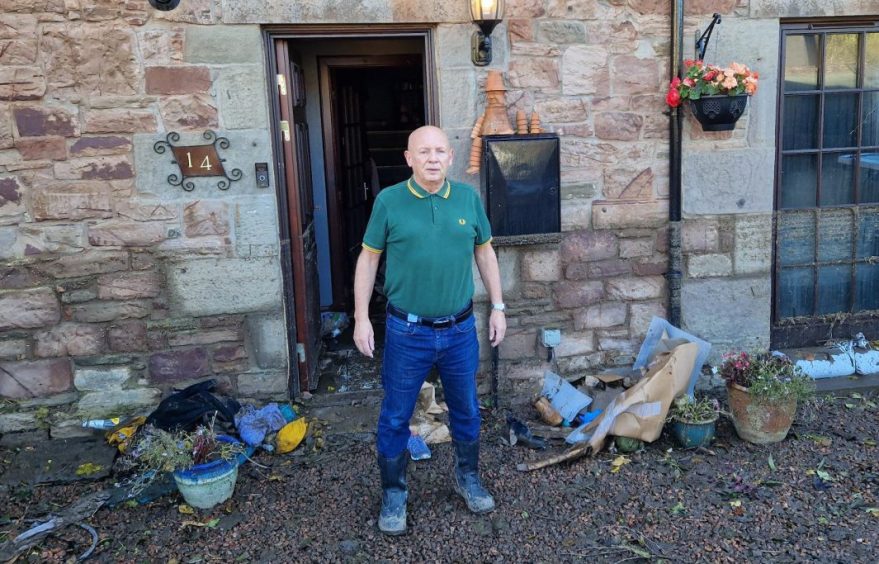 Frank Smith was forced to leave his Heron Rise home in Dundee amid Storm Babet flooding