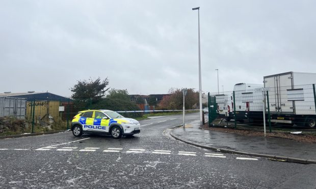 The road where the fire took place remained closed by police on Saturday. Image: Ellidh Aitken/DC Thomson