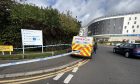 An area outside Victoria Hospital was taped off after a body was found