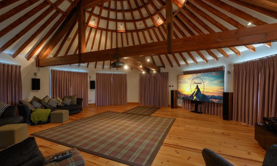 The roundhouse in Old Mill House is now a cinema room. 