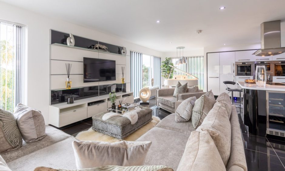 The open plan living area at Park View House in Kirkcaldy.