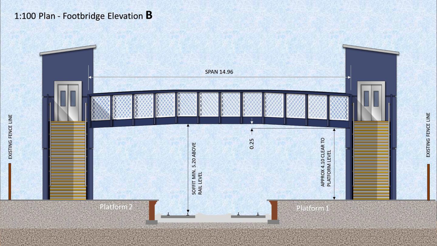 Network Rail's design for the bridge at Pitlochry Railway Station. Image Network Rail.