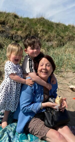 Rosemarie Broadley with her grandchildren Zachary, 6 and Blythe, 4.