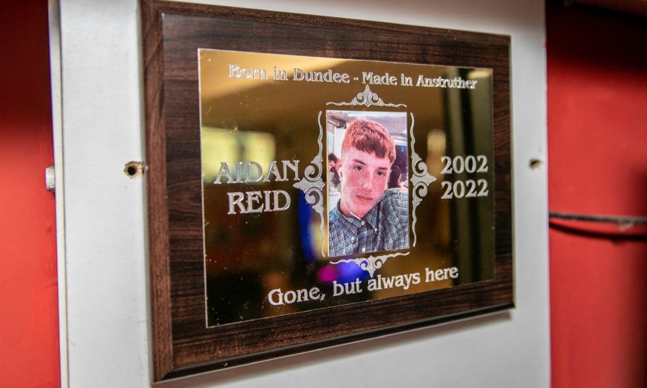 Aidan Reid's memorial plaque.