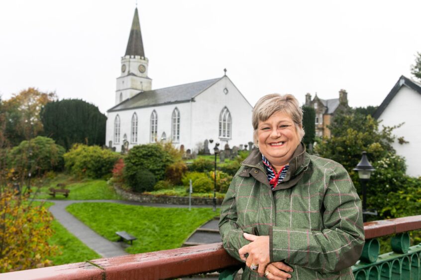 Gillian Brock in front of the White Church community venue in Comrie