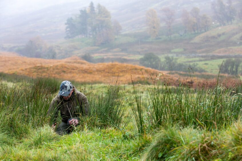 Gamekeeper Richard in a field on a Perthshire estate