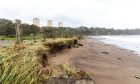 Storm Babet hit Pathhead Sands Park, Kirkcaldy, destroying many of the footpaths and parking areas on Friday. Image: Steve Brown/DC Thomson