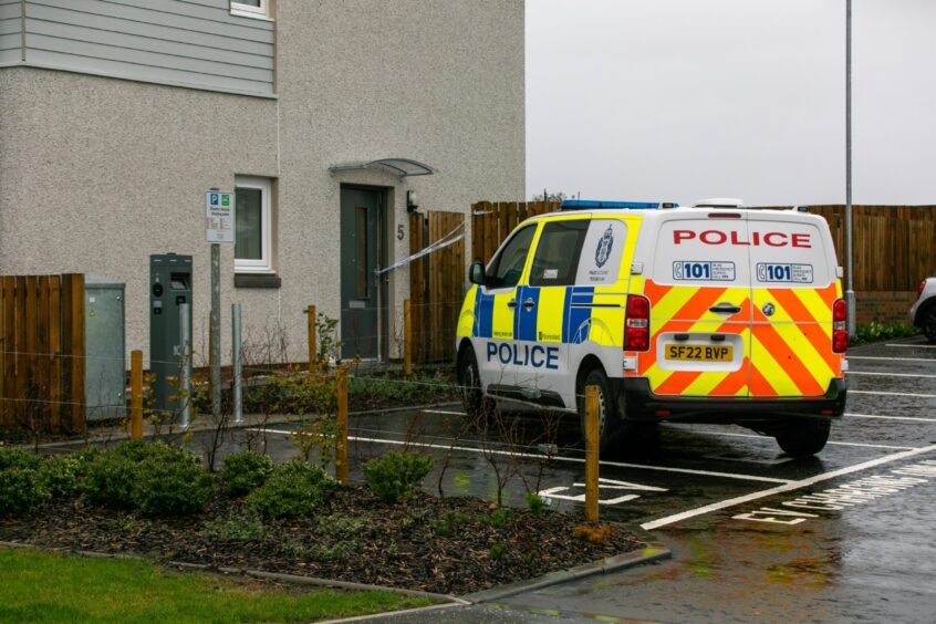 Property taped off by police following death of man in Guardbridge.