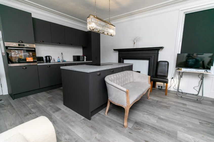 The upstairs kitchen and living space at the Leven respite service.