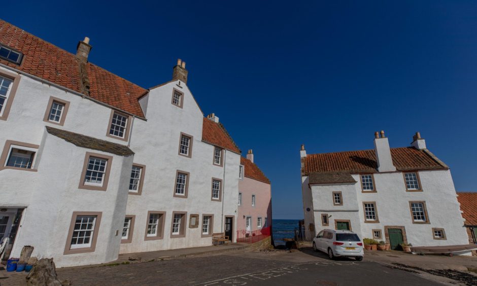 The Gyles House, to the right of the picture, is now in peril as a result of the Pittenweem storm damage