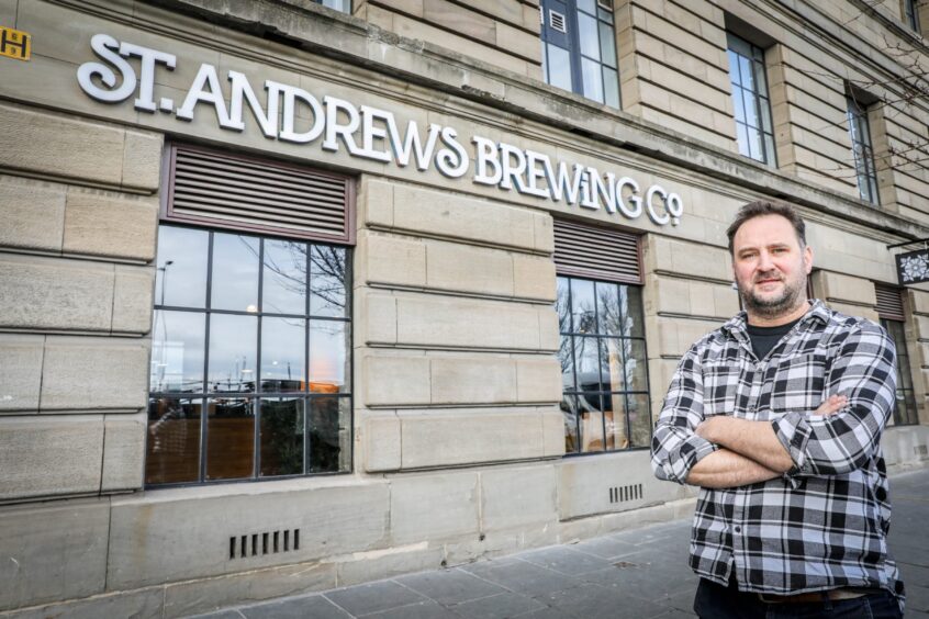 Tim Butler outside St Andrews Brewing Co in 2019