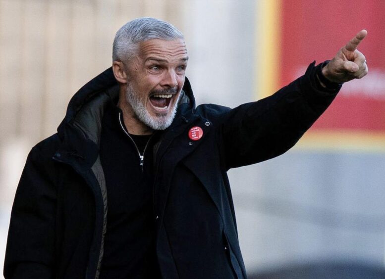Dundee United manager Jim Goodwin at Partick Thistle