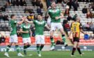 Dundee United's Kevin Holt jumps for joy after scoring against Partick Thistle.