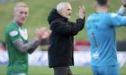Jim Goodwin takes the acclaim of the Dundee United fans