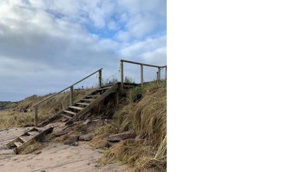Damage at Seafield Beach, Kirkcaldy. 
