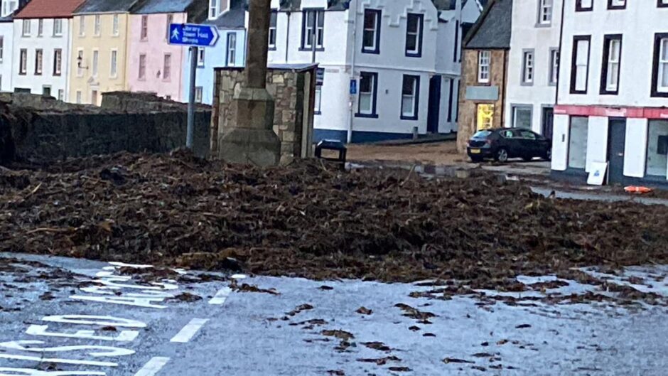 Shore Street in Anstruther has been closed after tidal surges