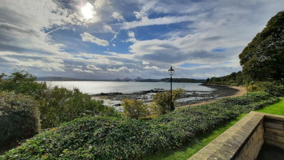 A stunning view from the balcony over Inverkeithing Bay.