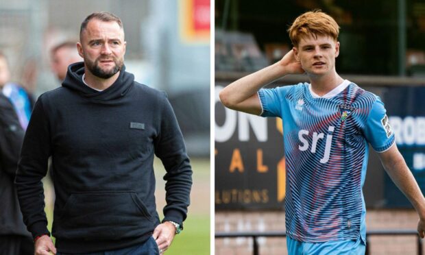 Dunfermline manager James McPake and loan star Ben Summers. Images: SNS.