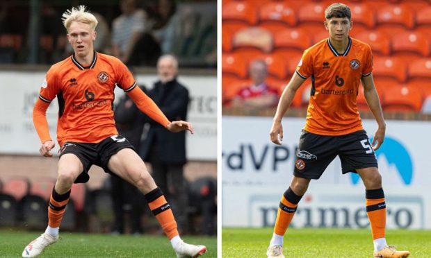 Owen Stirton, left, and Scott Constable in action for Dundee United
