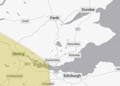 Weather warning for Fife and Perthshire 