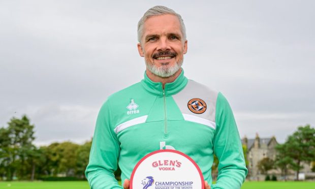 Jim Goodwin has been named Championship manager of the month. Image: Wise Media / Richard Wiseman