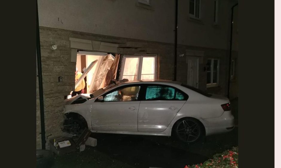 The scene of the crash in Crieff.