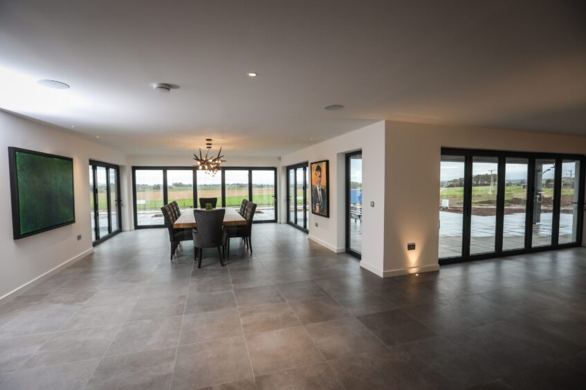 Large dining room sits at the centre of the Arbroath property. 