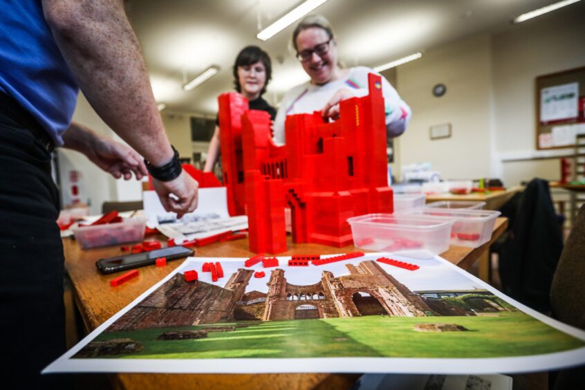 Arbroath Abbey Lego model build.