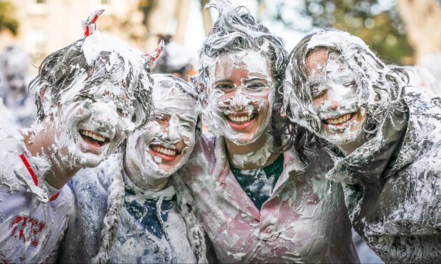 The annual Raisin Monday foam fight at the University of St Andrews. All images: Mhairi Edwards/DC Thomson