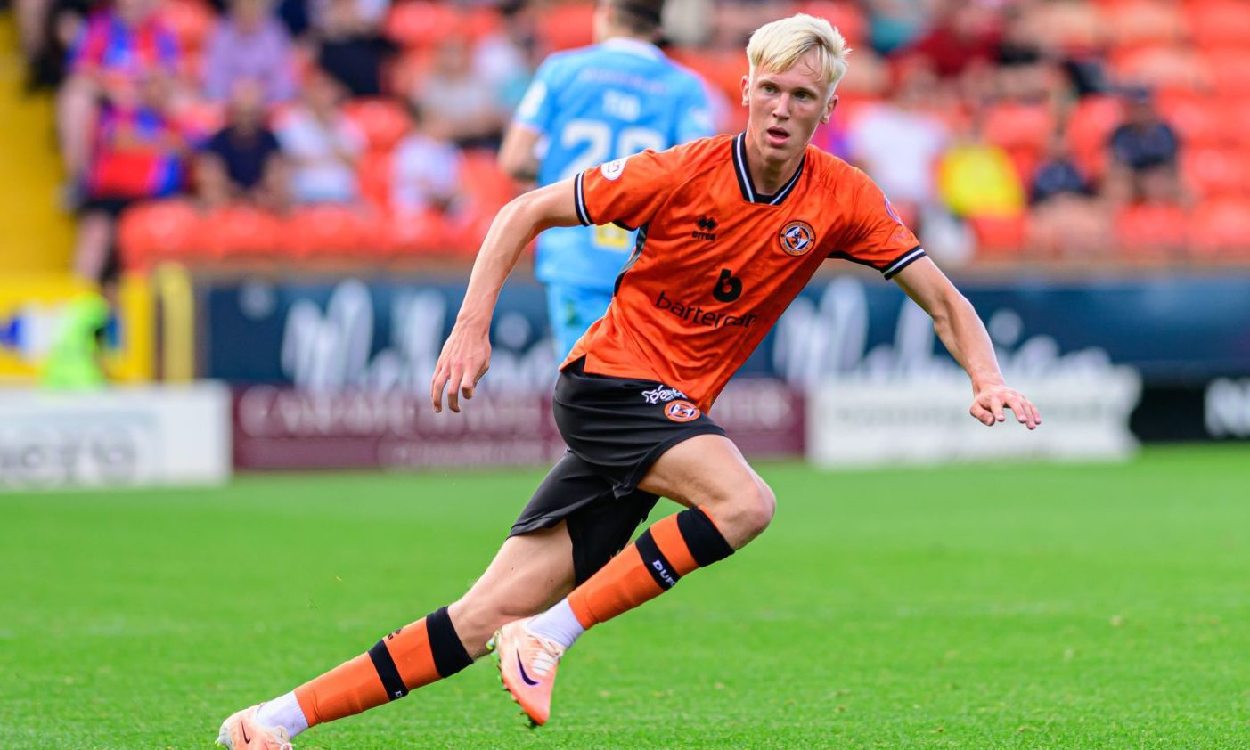 Owen Stirton in full flow for Dundee United