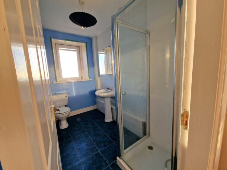 shower room in Fife coastal home set to go to auction