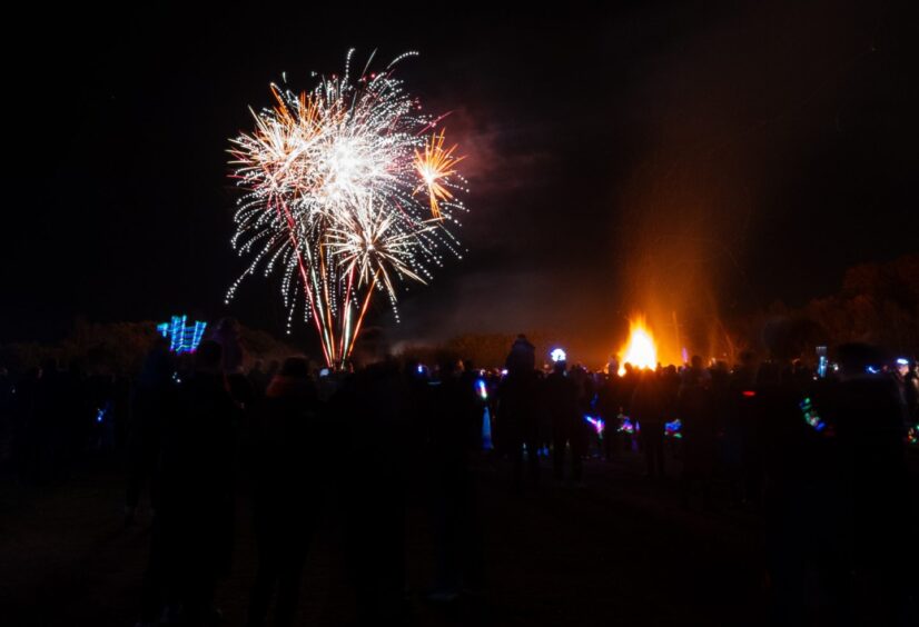 Kirriemuir bonfire and fireworks display.
