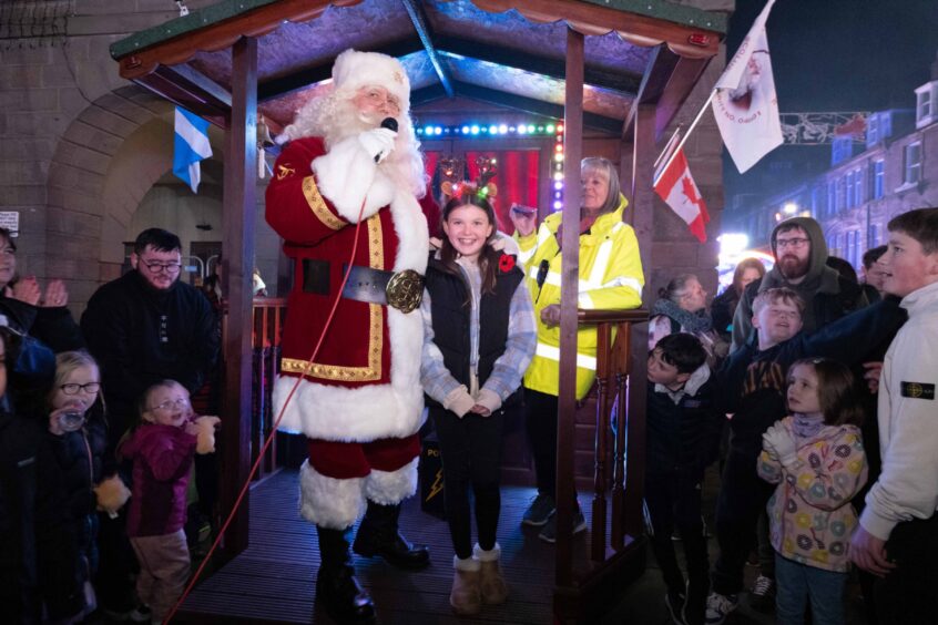 Santa Claus in Montrose lights switch-on.