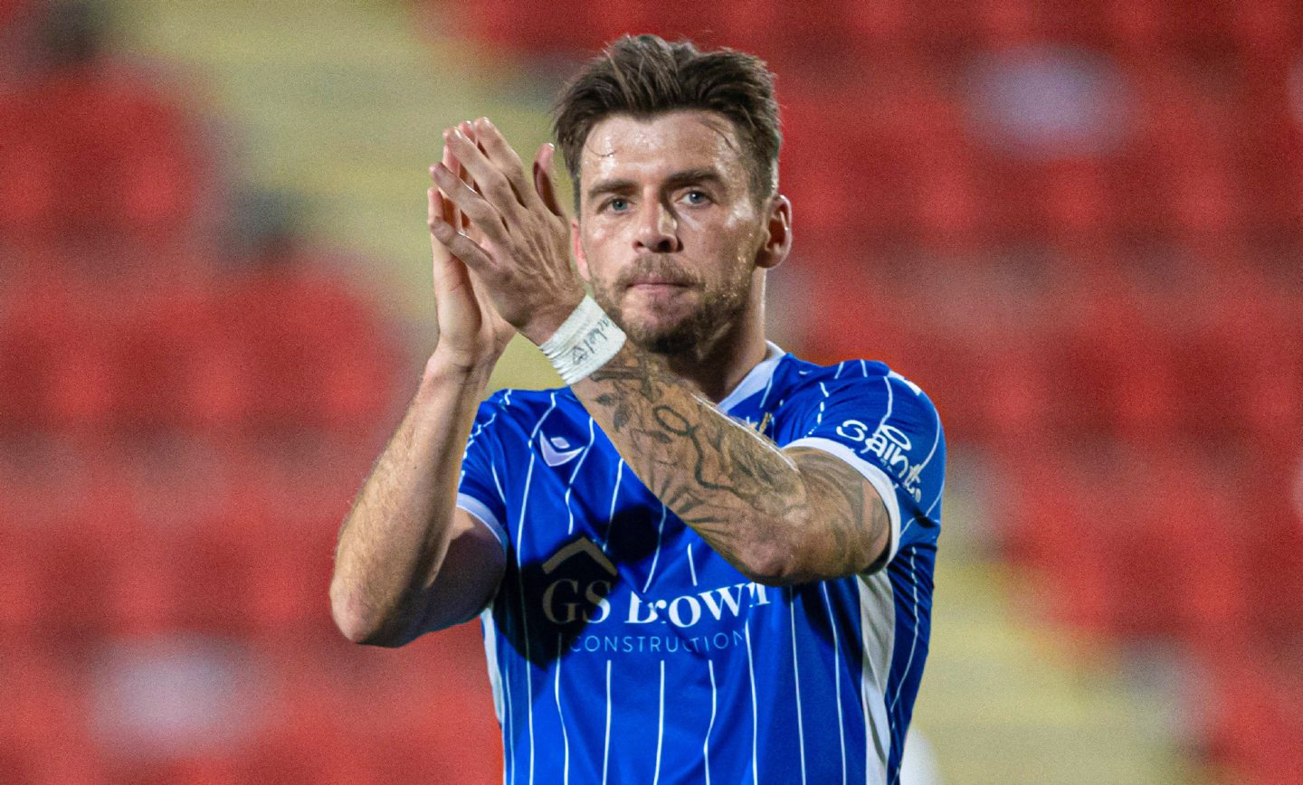 St Johnstone's Graham Carey applauds the fans at full-time.